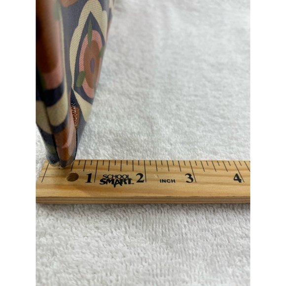 Fossil Key-Per Womens Clutch Handbag Black Brown Geometric Zipper S - Picture 7 of 9